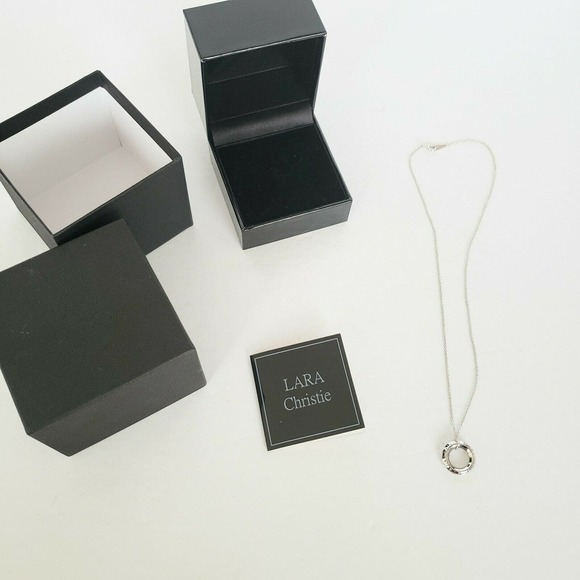 Lara Christie Designer Pedant Necklace Silver 925 Ring 15" New with box - Picture 1 of 7